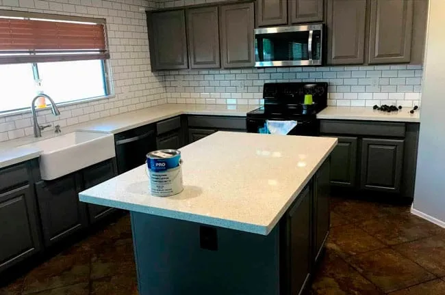 Kitchen cabinets after painting