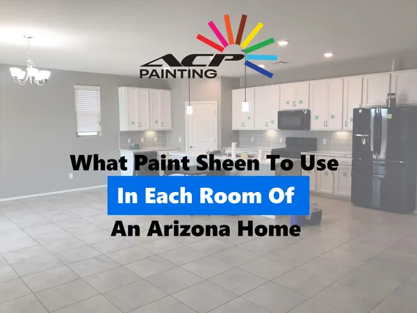 Arizona kitchen and great room repainted by ACP Painting with white cabinets and gray walls