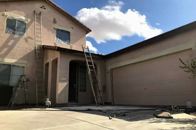 Residential exterior before painting