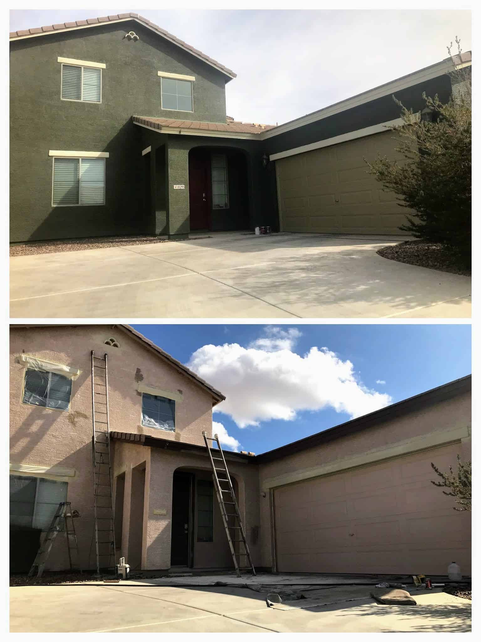 house exterior before and after painting